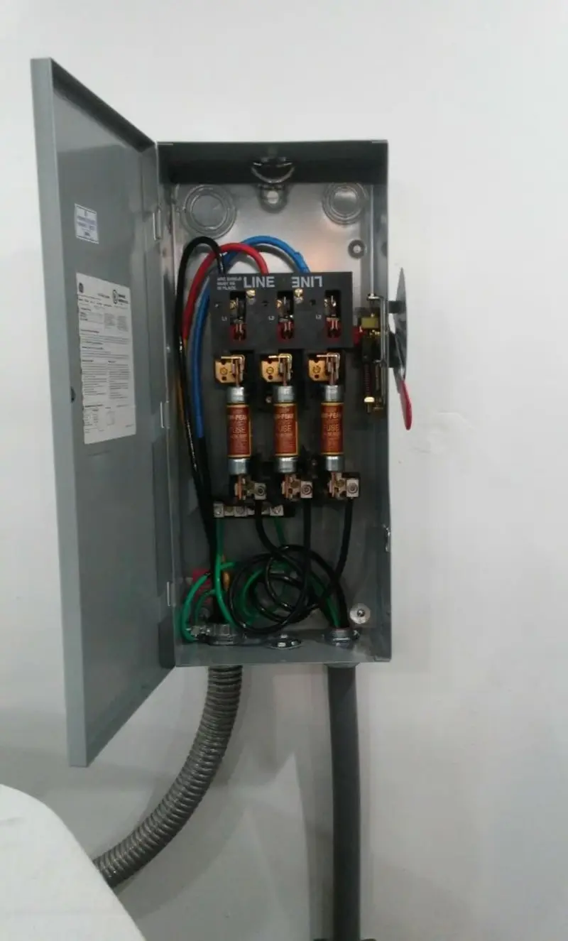 Three-phase disconnect switch installed for Electrical Wiring & Rewiring in South Lebanon
